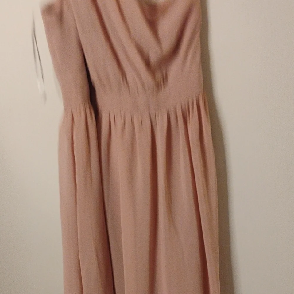 Blush Mark Elegant One-Shoulder Long Pink Dress
